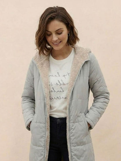 Jasmine | Women's Quilted Sherpa-Lined Hooded Teddy Coat