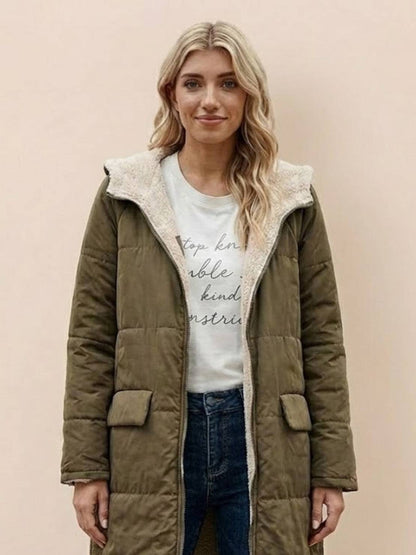 Jasmine | Women's Quilted Sherpa-Lined Hooded Teddy Coat