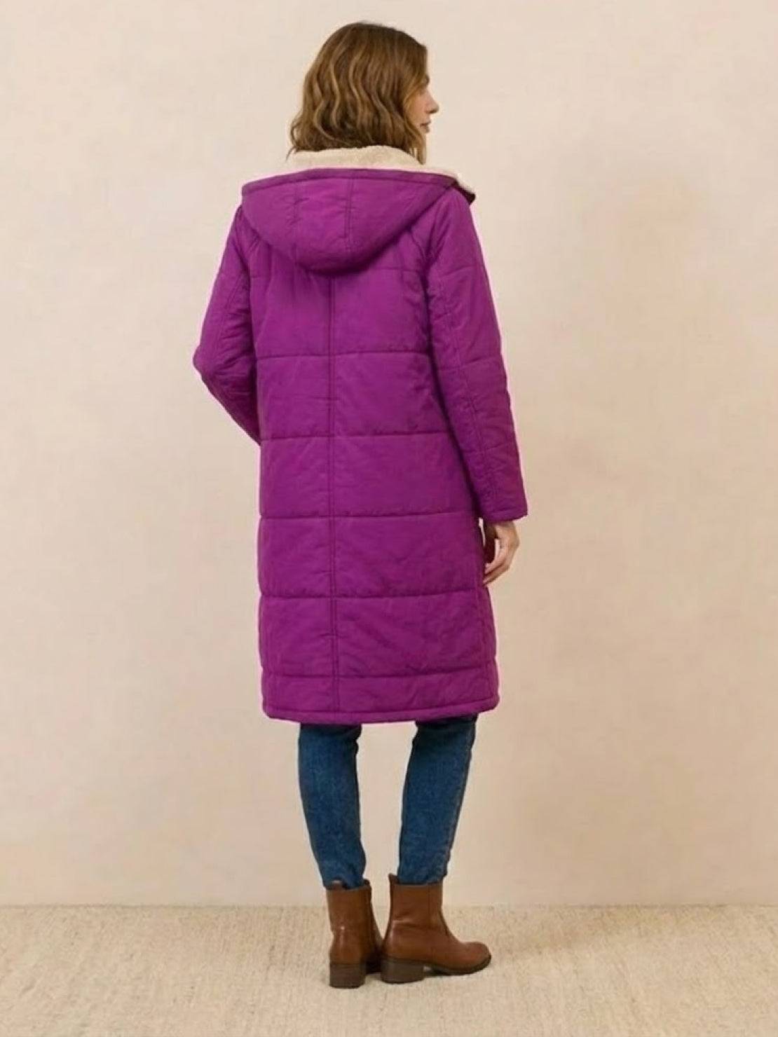 Jasmine | Women's Quilted Sherpa-Lined Hooded Teddy Coat