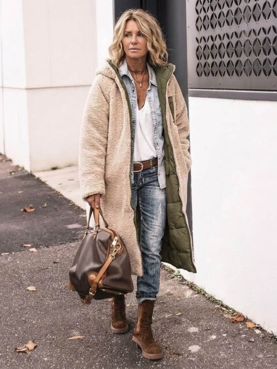 Jasmine | Women's Quilted Sherpa-Lined Hooded Teddy Coat