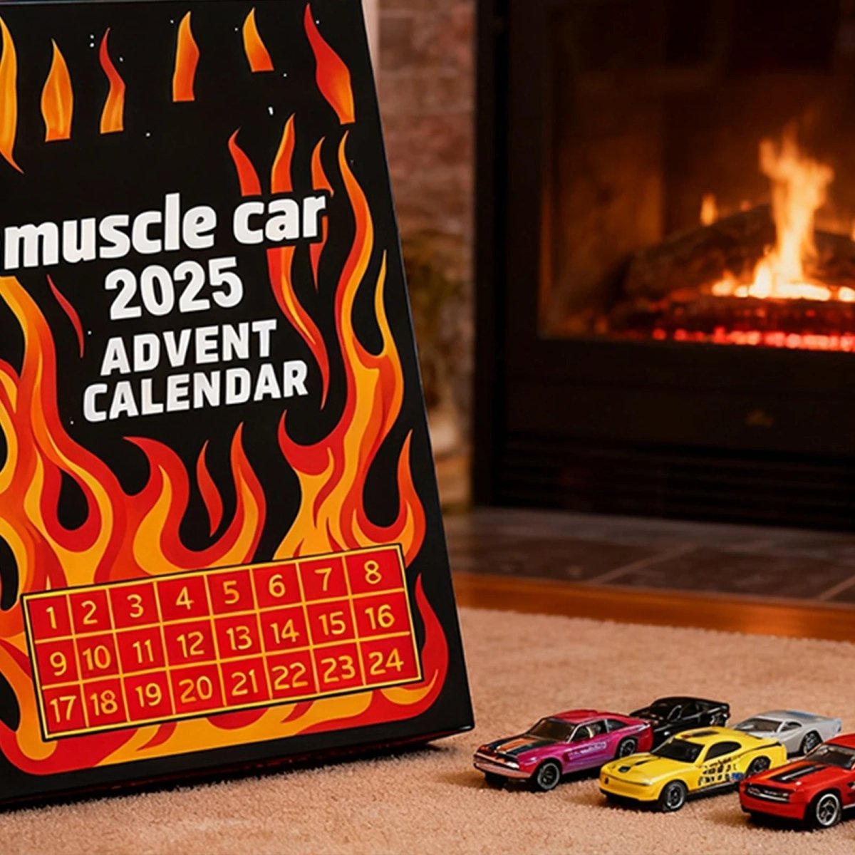 Jasper | Children's Christmas Advent Calendar with toy cars Fiery Flamed