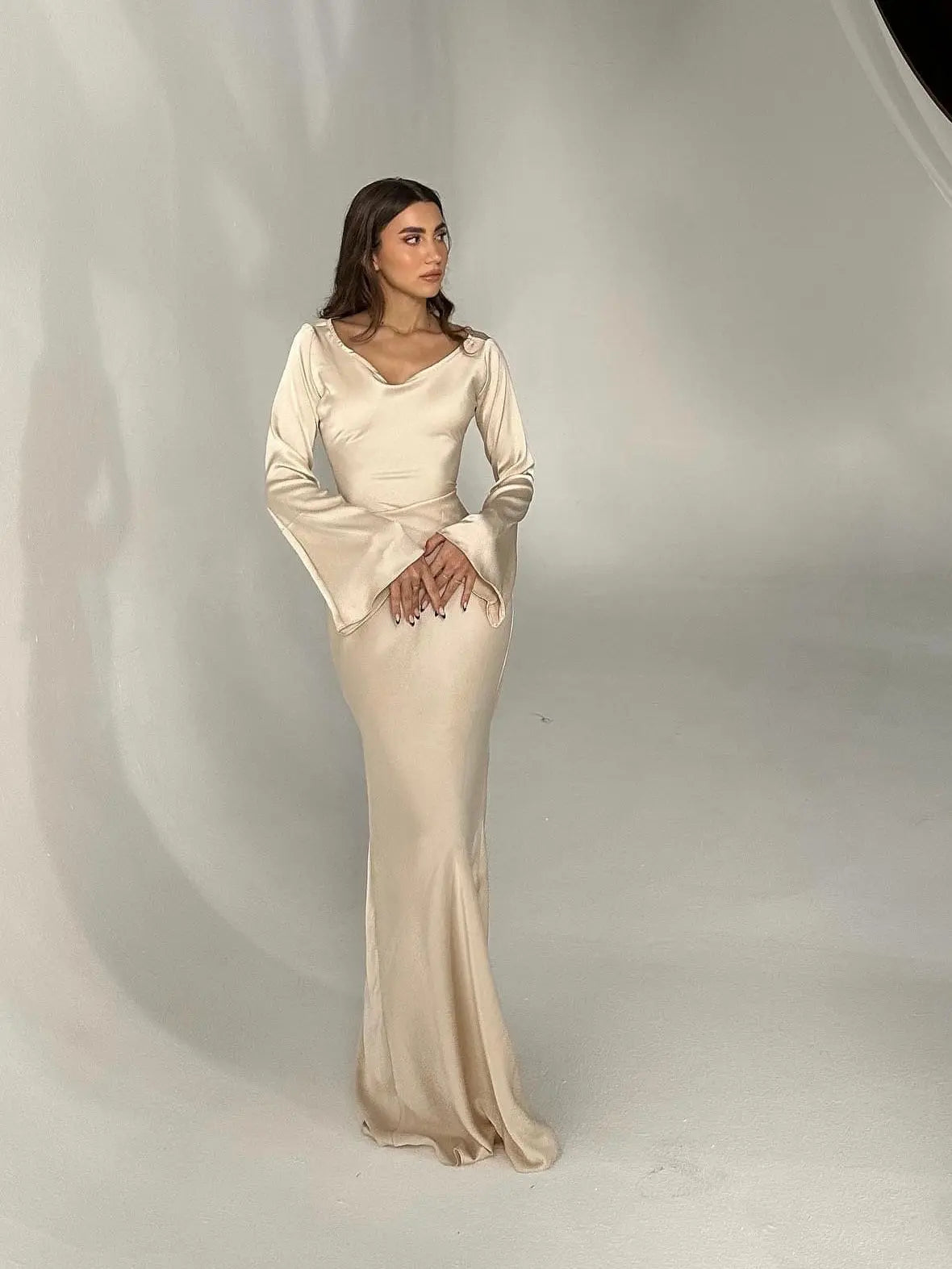 Ashley | Women's Elegant Long Sleeve Maxi Dress