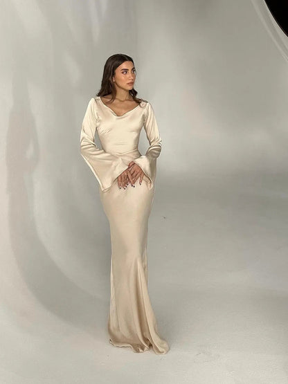 Ashley | Women's Elegant Long Sleeve Maxi Dress