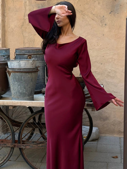 Ashley | Women's Elegant Long Sleeve Maxi Dress