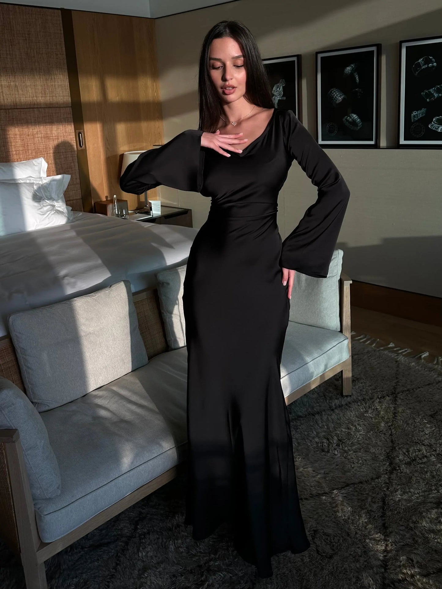 Ashley | Women's Elegant Long Sleeve Maxi Dress