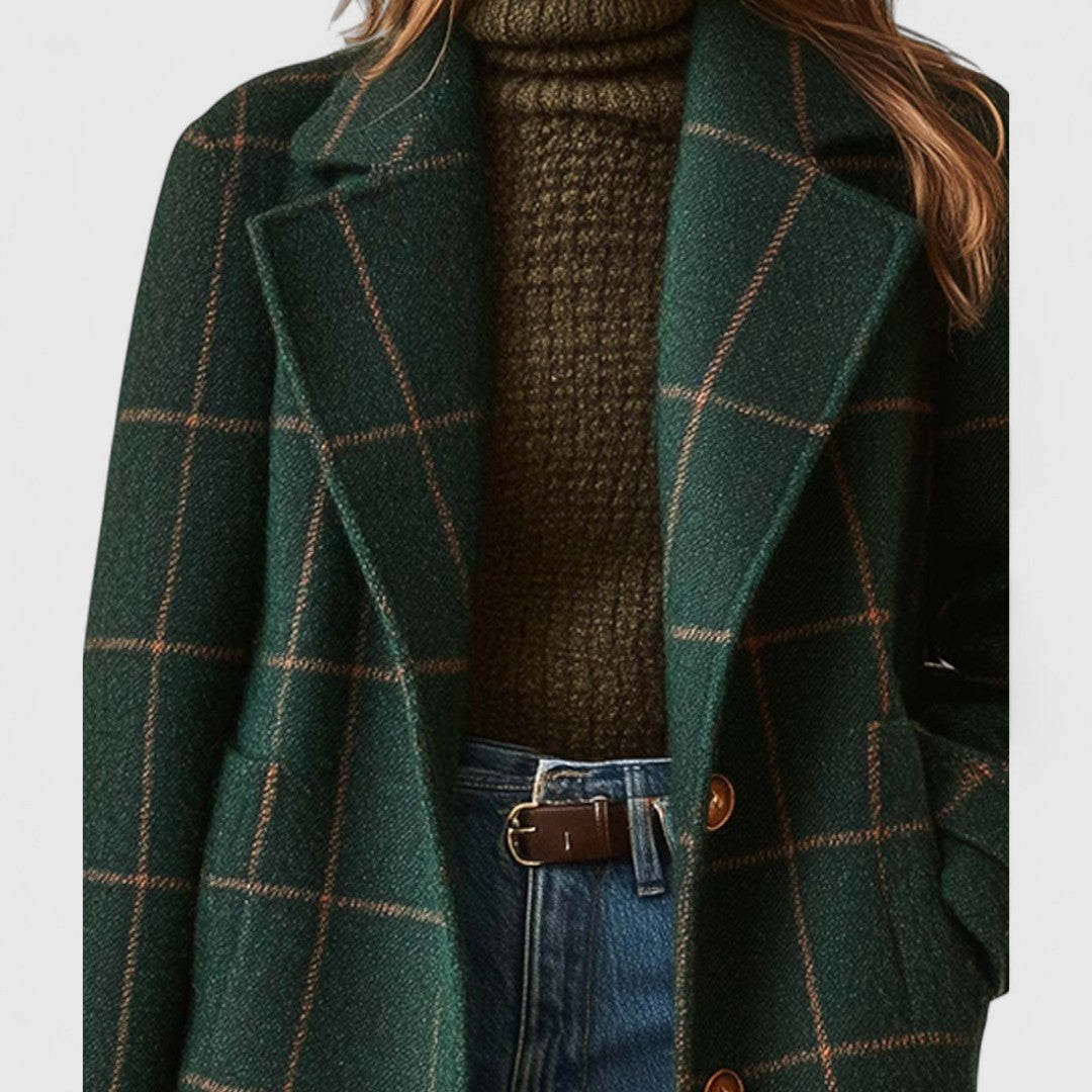 Riley | Women's Classic Checkered Lapel Coat