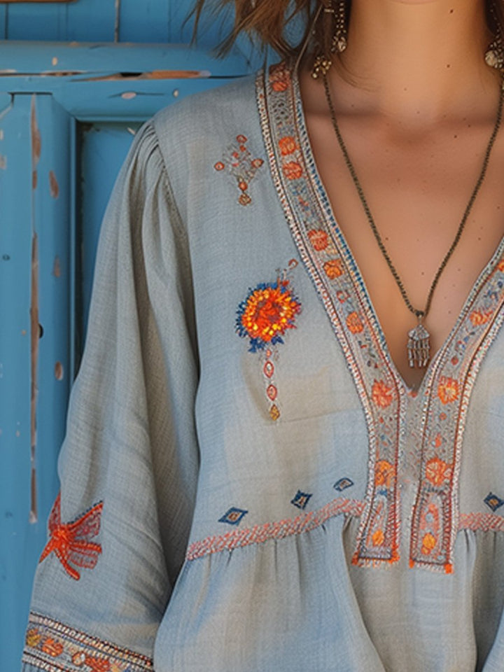 Alexis | Women's Casual Boho V-Neck Blouse