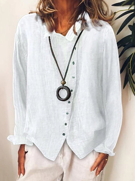 Veronica | Women's Long Sleeve Linen Blouse