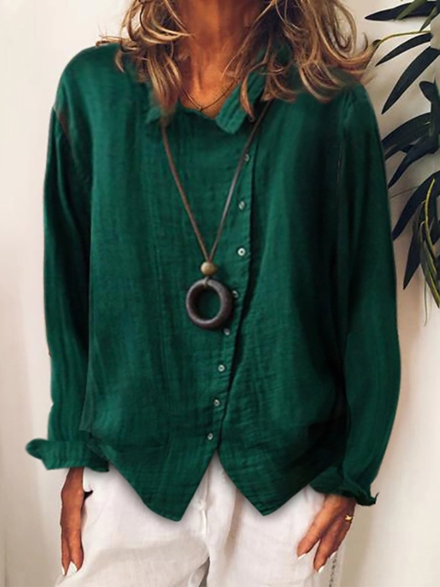 Veronica | Women's Long Sleeve Linen Blouse