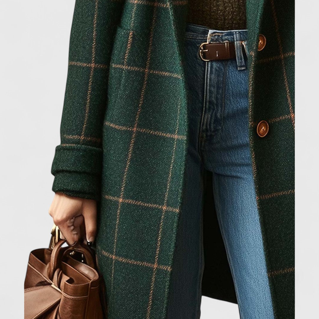 Riley | Women's Classic Checkered Lapel Coat