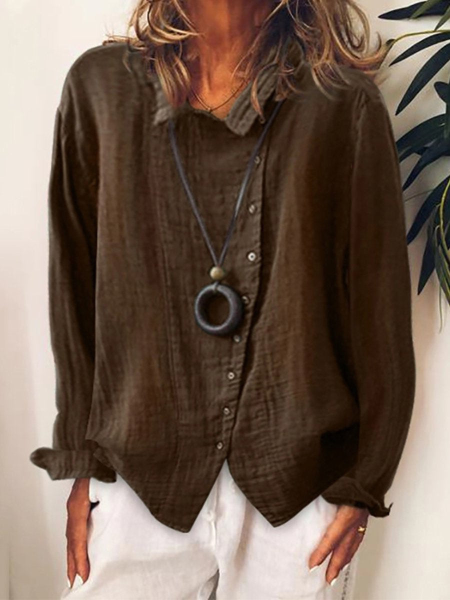 Veronica | Women's Long Sleeve Linen Blouse