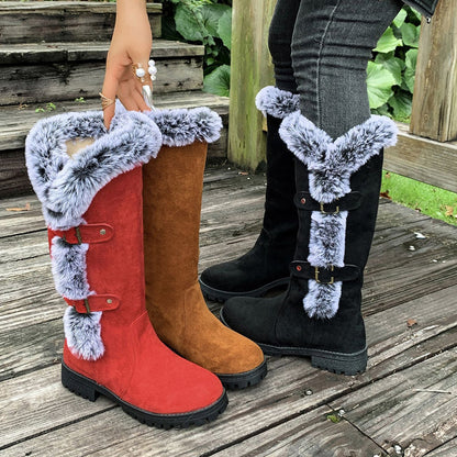 Karen | Women's Buckled Mid Calf Snow Boots