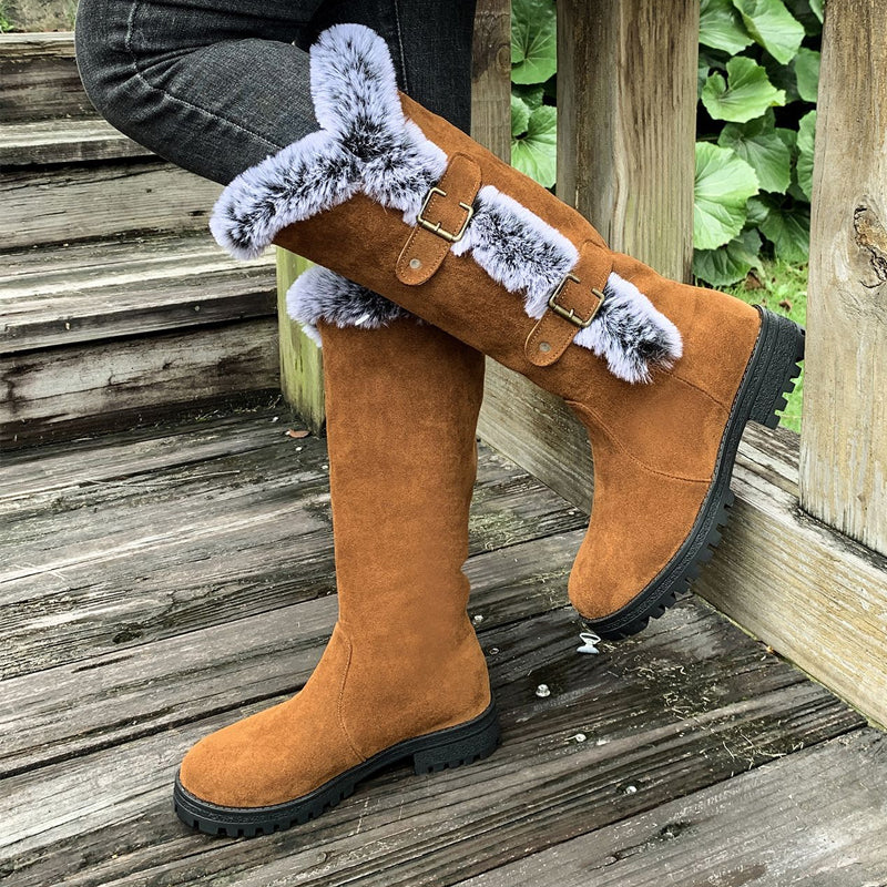 Karen | Women's Buckled Mid Calf Snow Boots