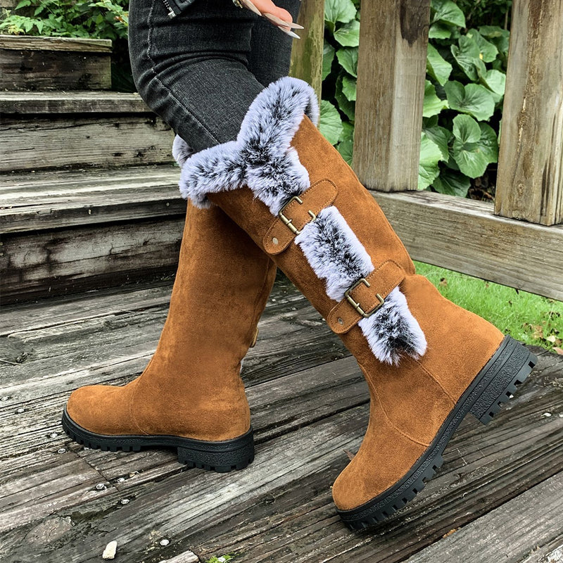 Karen | Women's Buckled Mid Calf Snow Boots