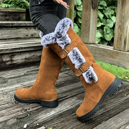 Karen | Women's Buckled Mid Calf Snow Boots