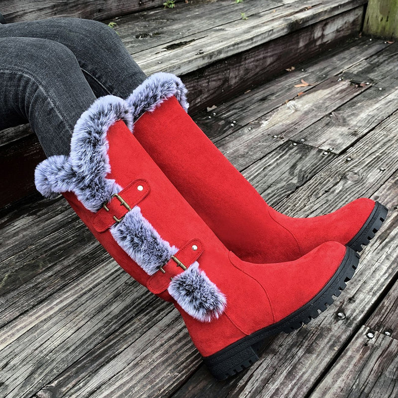 Karen | Women's Buckled Mid Calf Snow Boots
