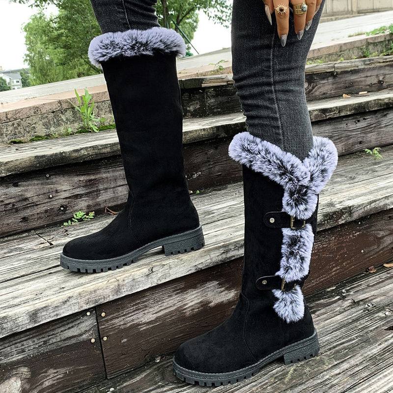 Karen | Women's Buckled Mid Calf Snow Boots