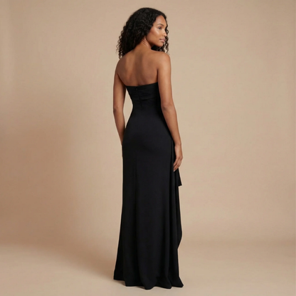 Katie | Women's Formal Strapless Maxi Dress with Side Slit