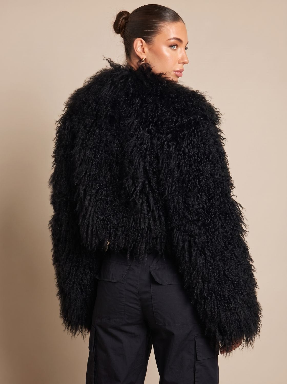 Leah | Women's Black Oversized Faux Fur Winter Coat