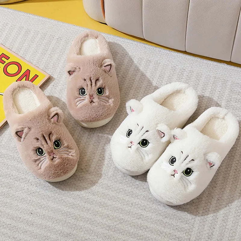 Lindsay | Women's Cosy Cat-Face Fluffy Slippers