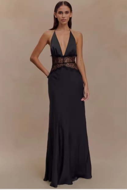 Lola | Women's Elegant Halterneck Occasion Maxi Dress