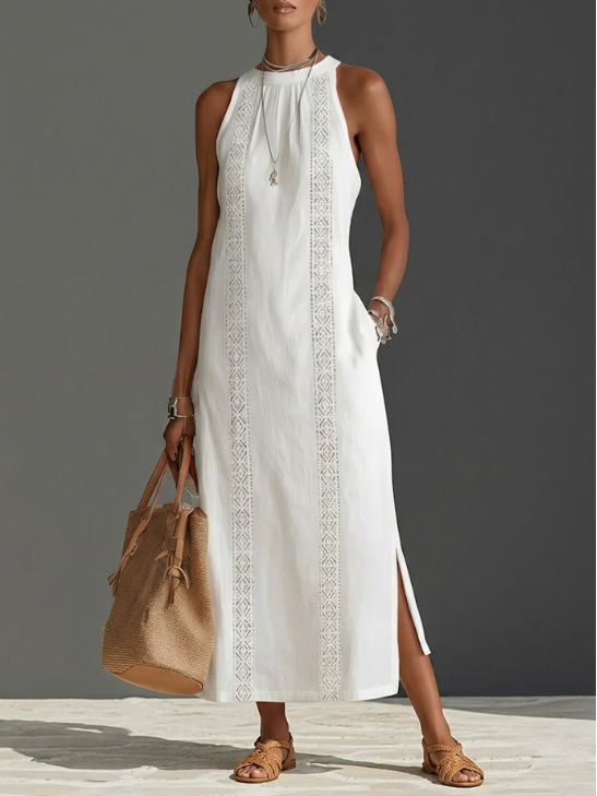 Noemi | Women's Summer Sleeveless Embroidered Midi Dress