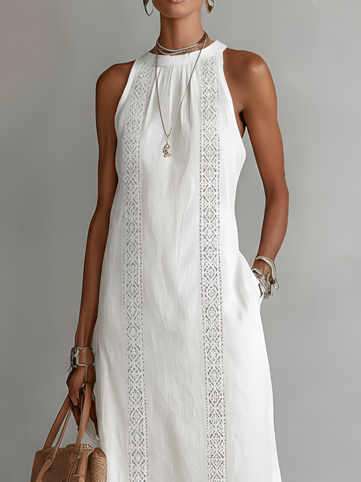 Noemi | Women's Summer Sleeveless Embroidered Midi Dress