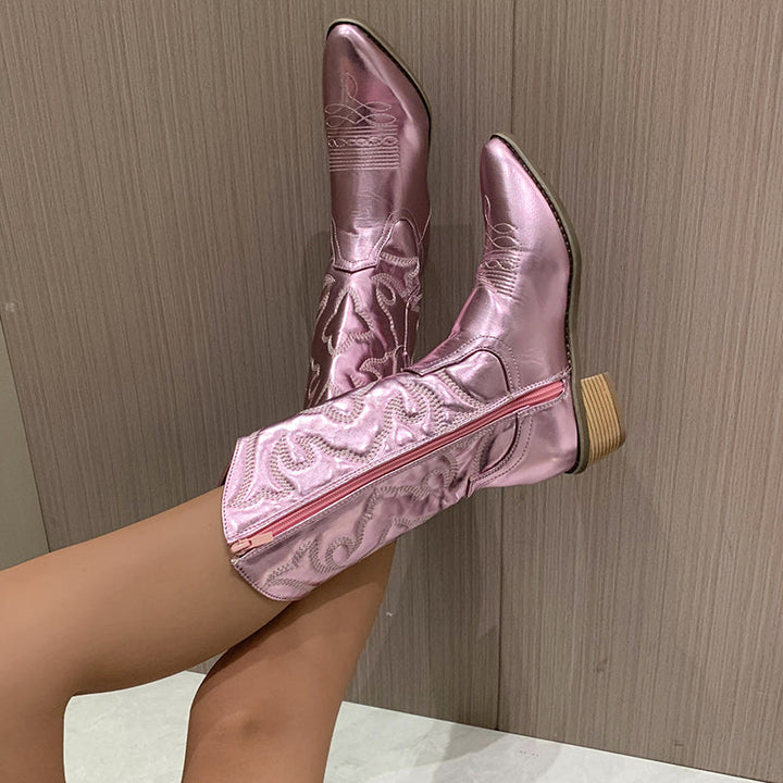 Ellie | Women’s Elegant Zipper Cowboy Boots