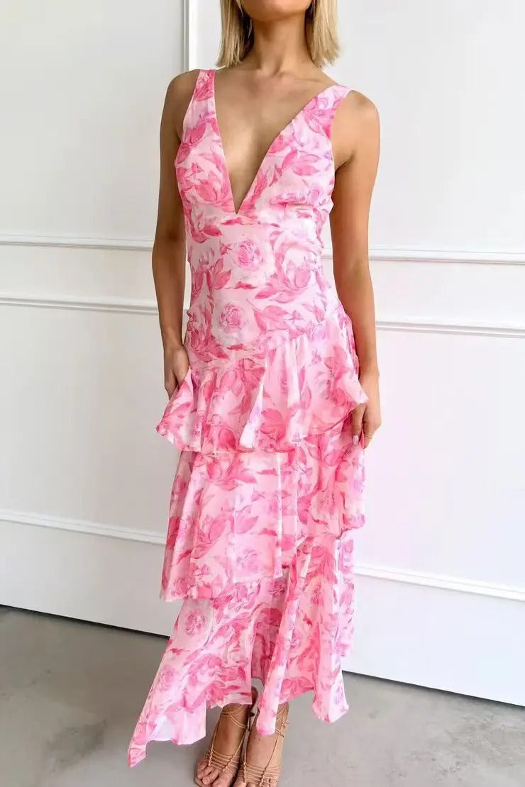 Carina | Women’s Elegant Tiered Summer Maxi Dress