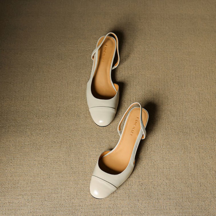 Maple | Women's Slingback Block-Heel Leather Shoes