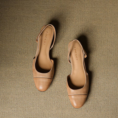 Maple | Women's Slingback Block-Heel Leather Shoes
