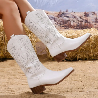 Ember | Women's Embroidered Mid-Calf Western Boots