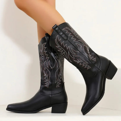 Ember | Women's Embroidered Mid-Calf Western Boots