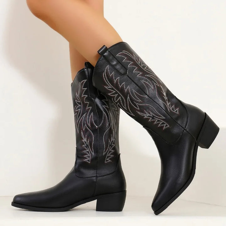 Ember | Women's Embroidered Mid-Calf Western Boots