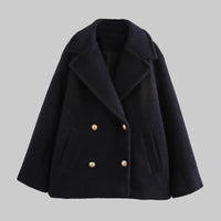Meadow | Women's Double Breasted Wool Blend Pea Coat