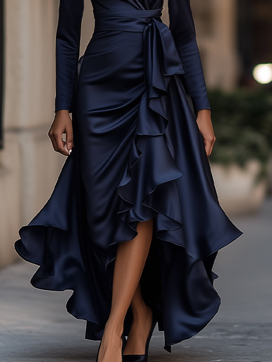 Millie | Women's Sophisticated Wrap Maxi Evening Dress