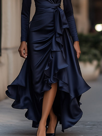 Millie | Women's Sophisticated Wrap Maxi Evening Dress