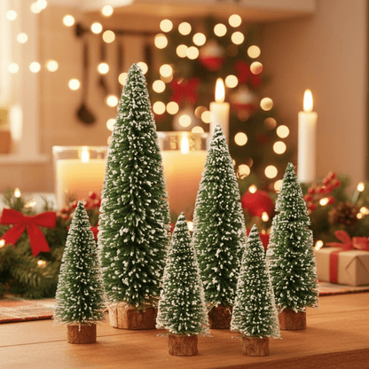 Mini Christmas Tree Snow-Flocked Set of 5