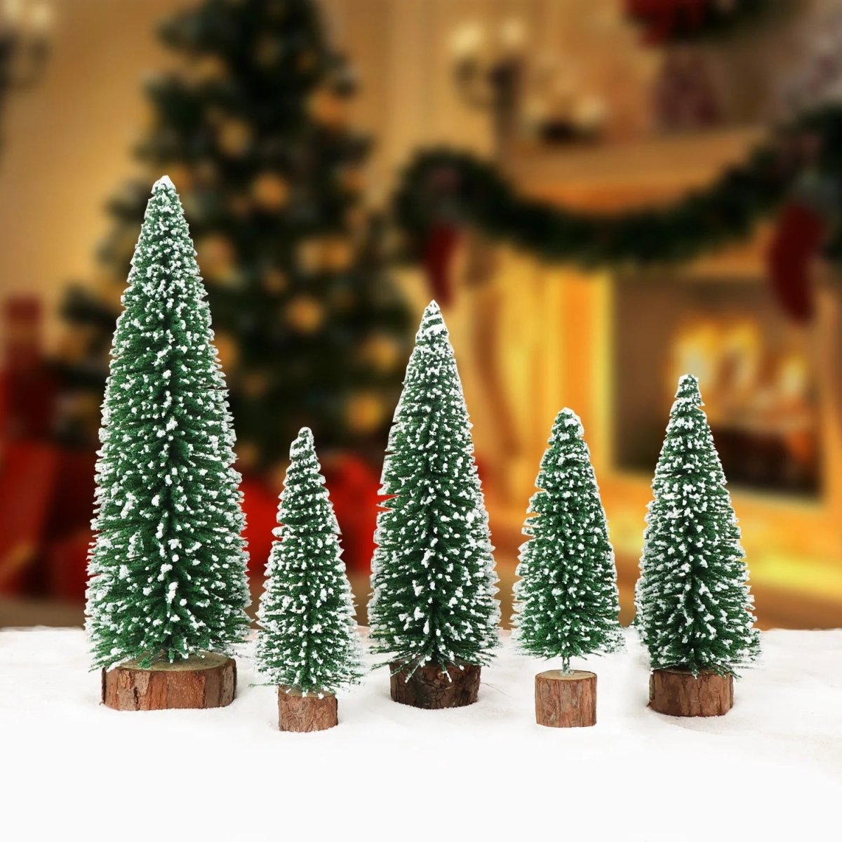 Mini Christmas Tree Snow-Flocked Set of 5