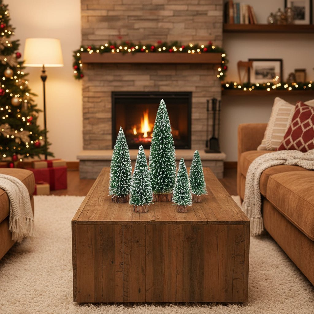 Mini Christmas Tree Snow-Flocked Set of 5