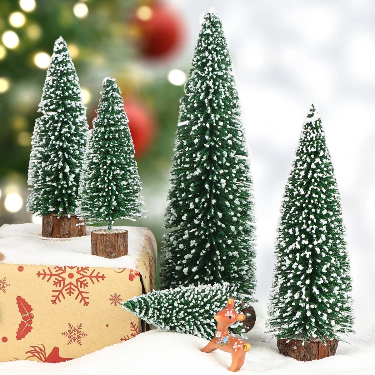 Mini Christmas Tree Snow-Flocked Set of 5