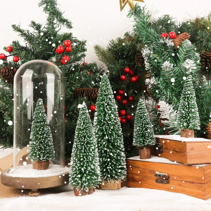 Mini Christmas Tree Snow-Flocked Set of 5