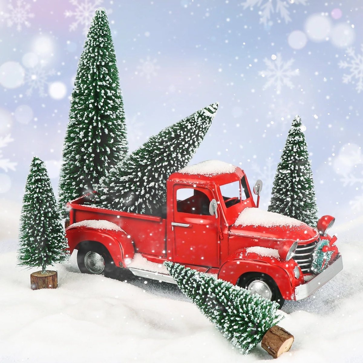 Mini Christmas Tree Snow-Flocked Set of 5