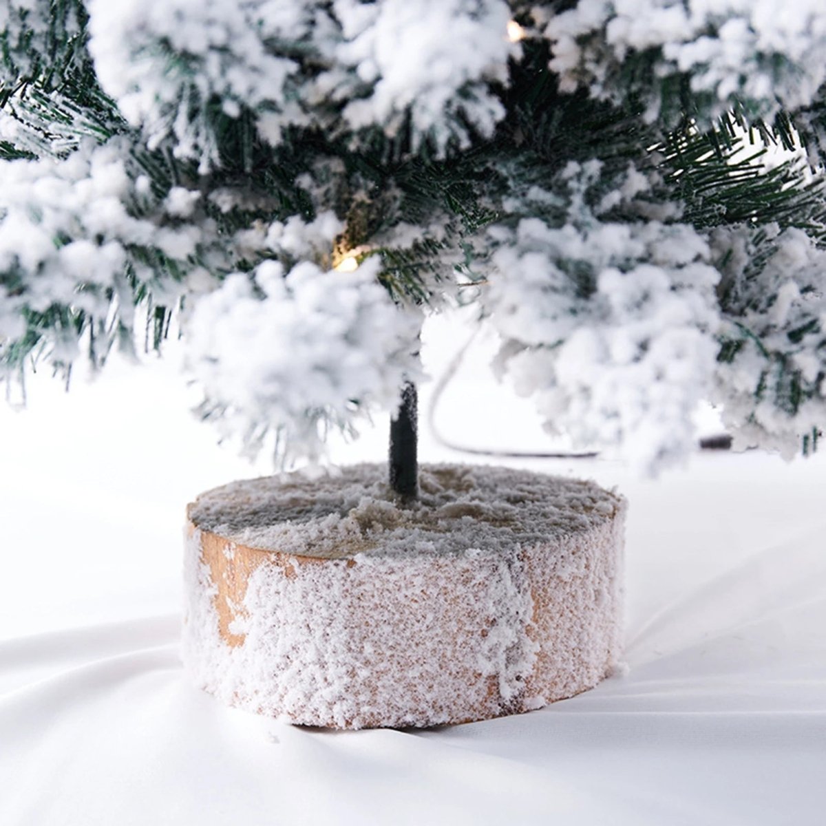 Mini Christmas Tree with Frosted Snow Effect and LED Lights