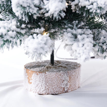 Mini Christmas Tree with Frosted Snow Effect and LED Lights