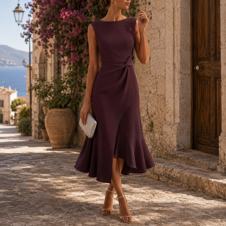 Rebecca | Women's Assymetrical Wrapped Wedding Guest Dress