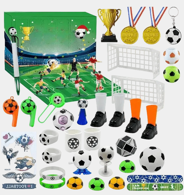 Molly | Children's Christmas Advent Calendar with football figures Interactive Build-Your-Own Soccer Playset