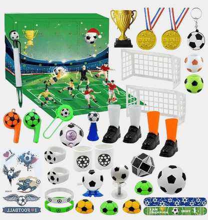 Molly | Children's Christmas Advent Calendar with football figures Interactive Build-Your-Own Soccer Playset
