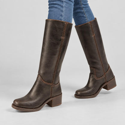 Molly | Women's Classic Leather Knee High Winter Boots