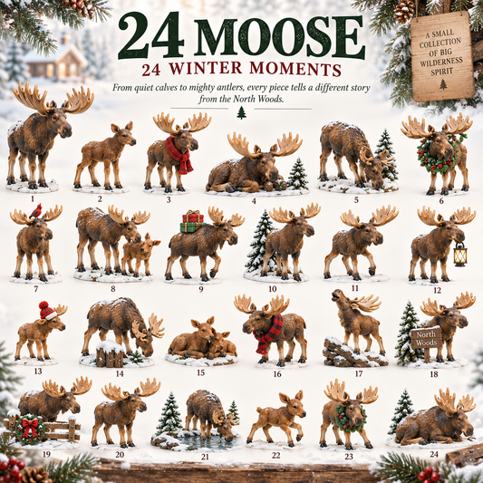 Moose Advent Calendar – 24 Handcrafted Winter Figurines